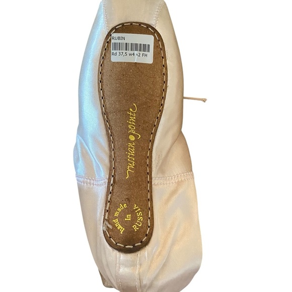 Russian pointe , Rubin Pointe Shoes sz 37.5 / 7.5 in pink - Picture 4 of 9